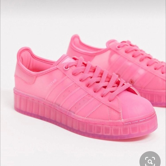 Adidas jelly superstars in neon pink - Picture 3 of 11